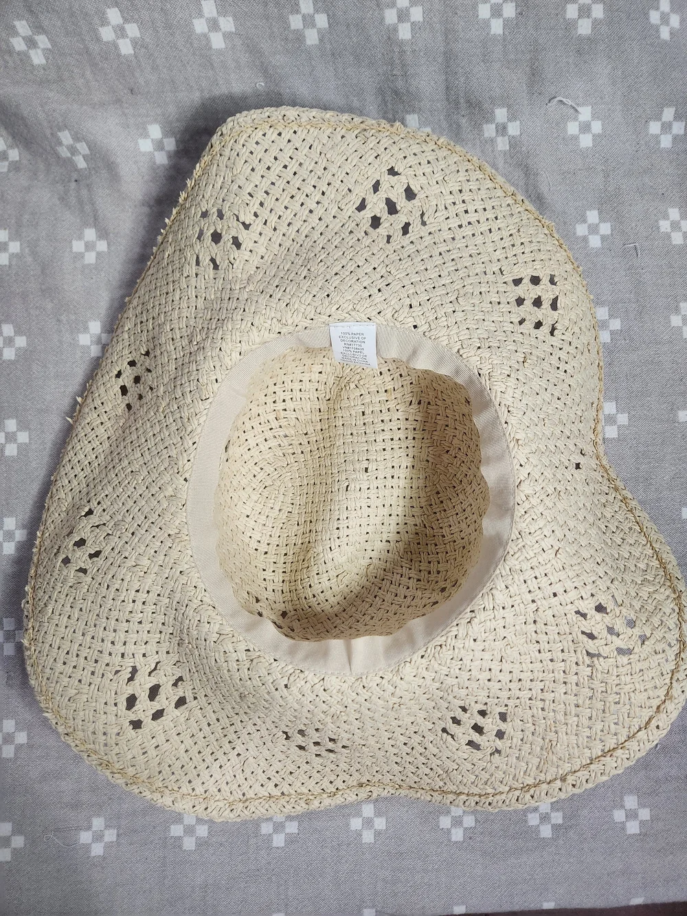 Merona wide-brim straw floppy sun hat weave floppy tan sun hat Nwt